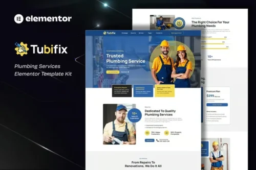 best Elementor plumbing template kit instant download