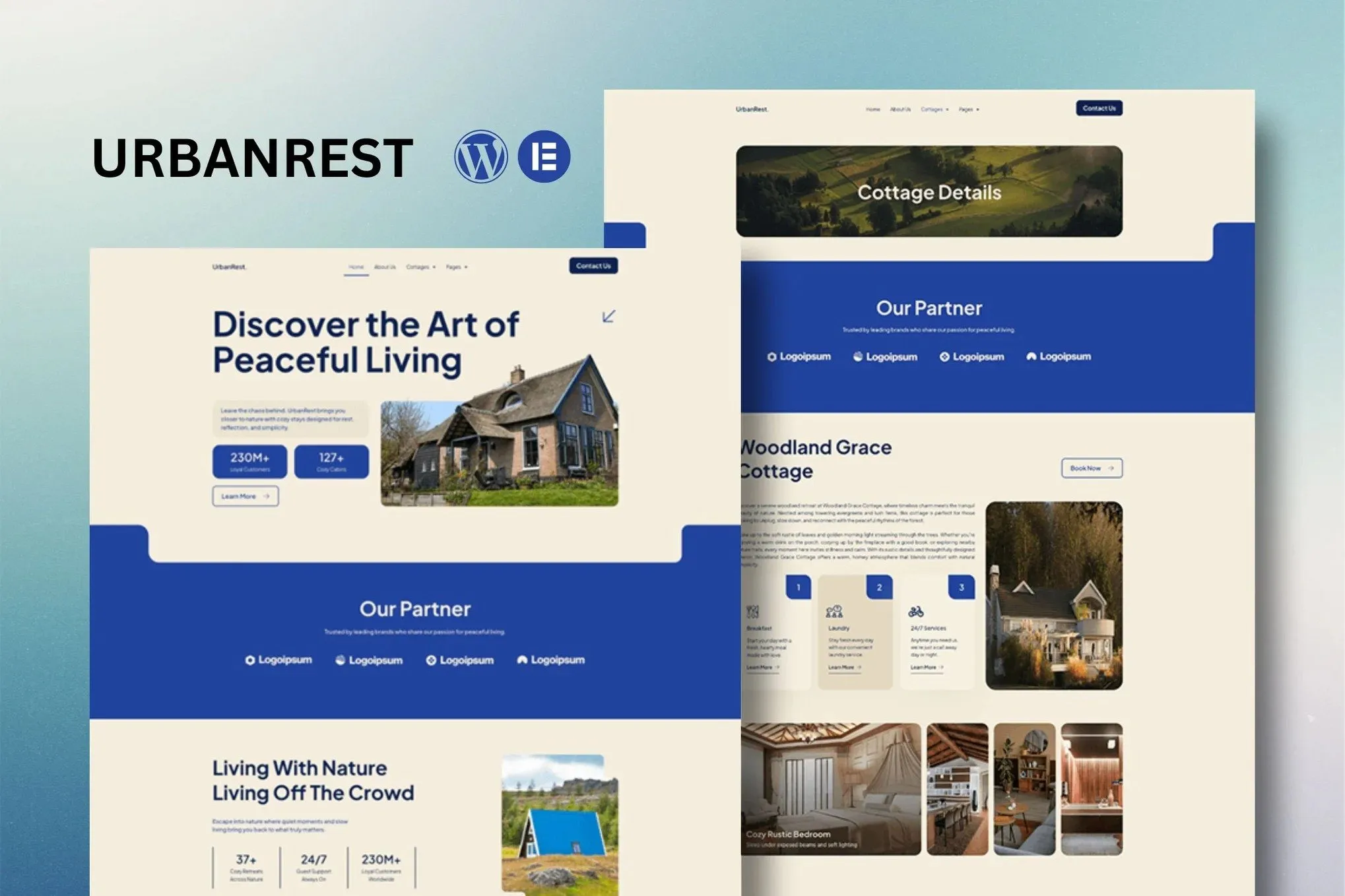Urbanrest - Nature Cottage Elementor Template Kit best nature cottage Elementor template kit download
