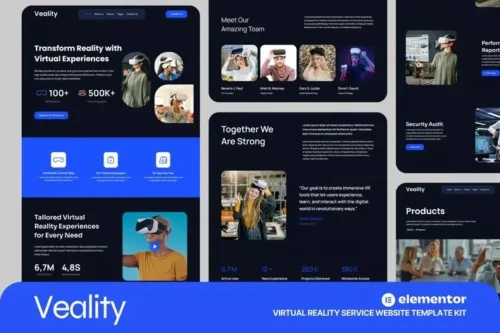 best VR website template for Elementor instant download