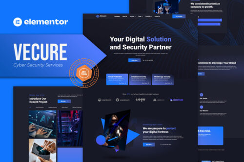 best cyber security elementor template kit instant download