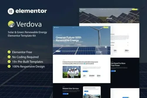 best Verdova solar energy website template download