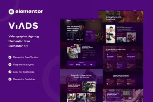 best Viads videographer website template instant download