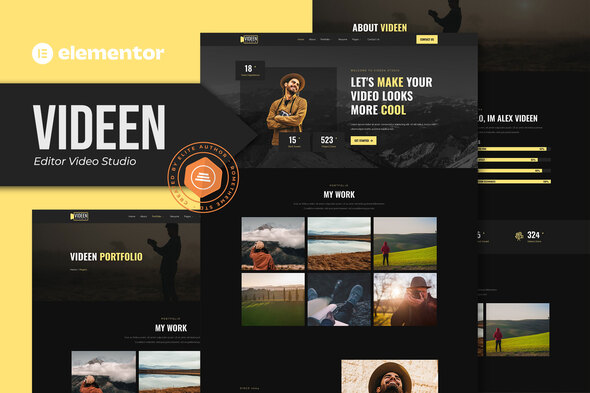 Videen - Video Editor Studio Elementor Template Kit best Videen Elementor template download for video editor