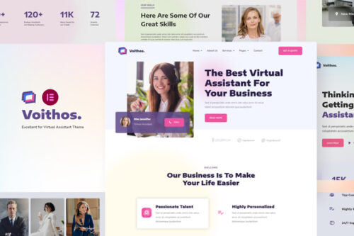 best virtual assistant elementor template instant download