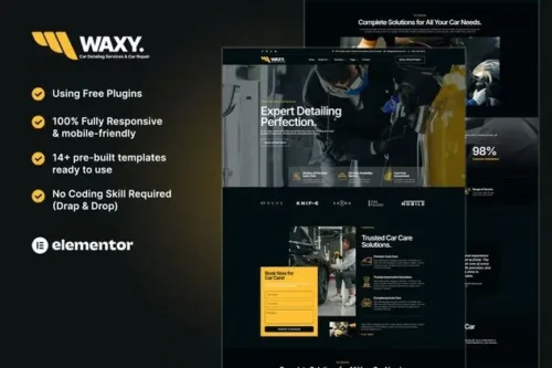 best car detailing website template instant download