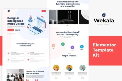 best Wekala Elementor agency template kit instant download
