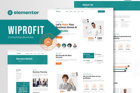 Wiprofit - Consulting Business Elementor Template Kit best consulting business Elementor template download
