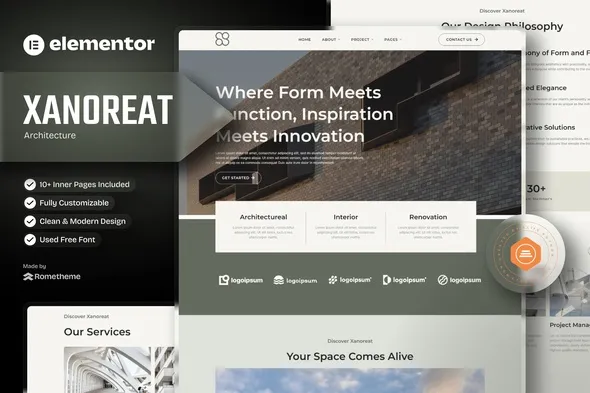 https://previews.customer.envatousercontent.com/files/634601352/Xanoreat%20Elementor%20Cover.jpg best architecture elementor template kit instant download