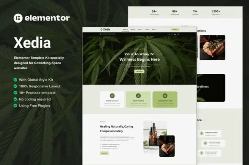 best medical marijuana dispensary Elementor template download