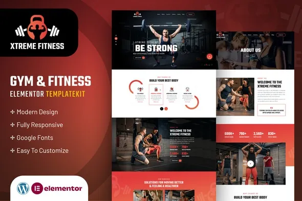https://previews.customer.envatousercontent.com/files/387662967/XtremeFitness-%20cover.jpg best Xtreme Fitness Elementor template kit instant download