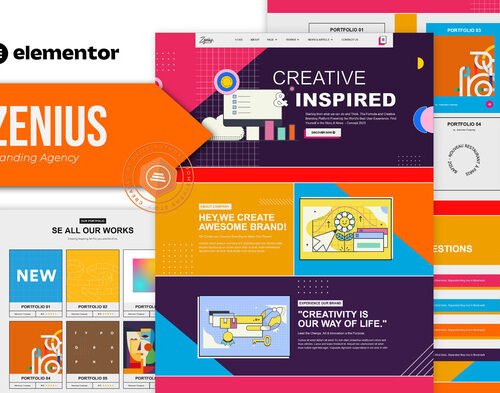 Zenius - Colorful Branding Agency Elementor Template Kit