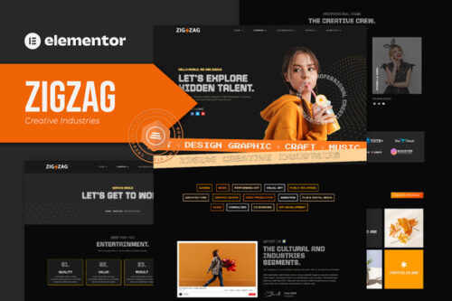 best Creative Industries Elementor template kit instant download