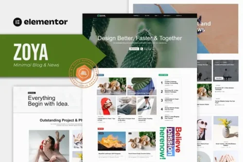 best minimal Elementor blog template instant download