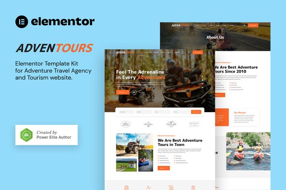 Adventours – Adventure Travel Agency & Tourism Elementor Template Kit