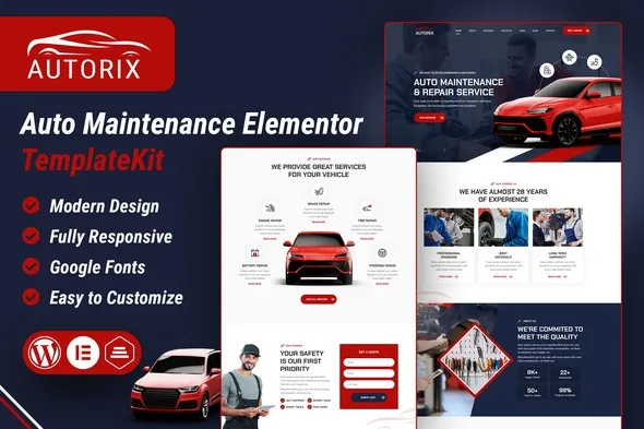Autorix - Auto Maintenance Elementor Template Kit Autorix - Auto Maintenance Elementor Template Kit