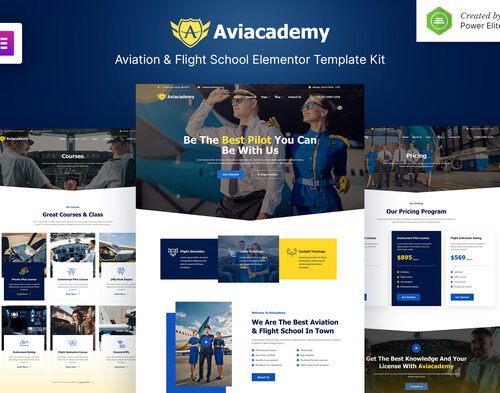 Aviacademy – Aviation & Flight School Elementor Template Kit
