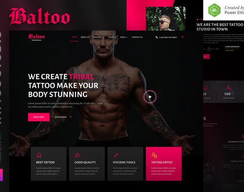 Baltoo – Tattoo Studio and Artist Elementor Template Kit