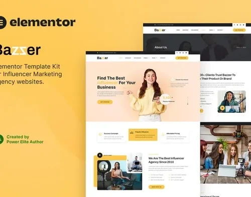 Bazzer – Influencer Marketing Agency Elementor Template Kit