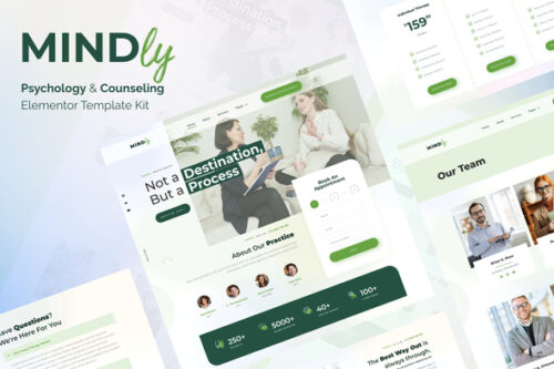 best psychology therapy Elementor template instant download