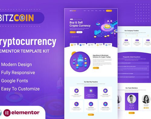 BitzCoin - Crypto Exchange Elementor Template Kit