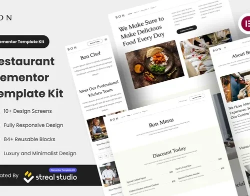 Bon - Restaurant Elementor Template Kit