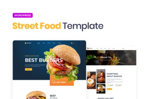 best street food Elementor template kit instant download