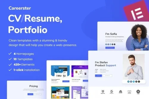 best Careerster CV resume template kit instant download