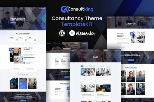 best business consultancy Elementor template kit download