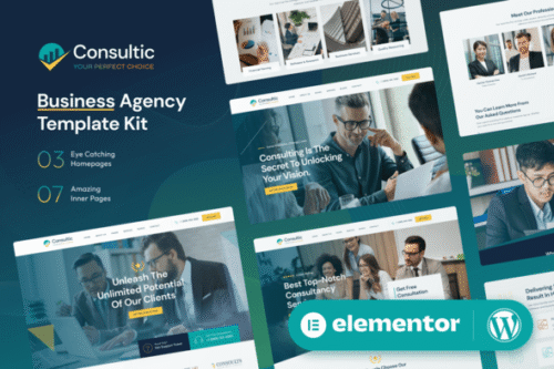 best business agency Elementor template kit instant download