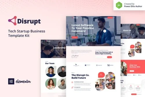 best tech startup elementor template kit instant download