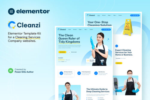 best cleaning services Elementor template kit download