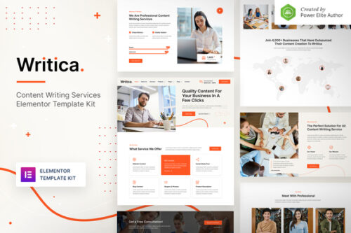 best content writing Elementor template kit download
