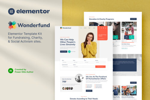 best charity website template non-profit fundraising download
