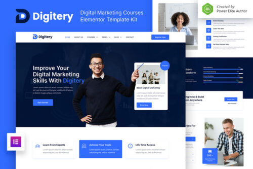 best Digital Marketing Courses Elementor Template Kit download
