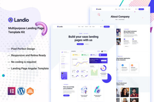 best Landio Elementor template kit instant download