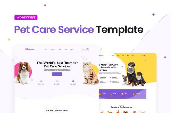Petopia – Pet Care Service Elementor Template Kit best Petopia Elementor template download for pet care websites