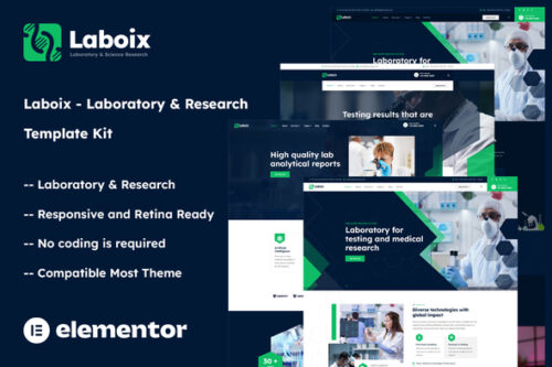 best laboratory website Elementor template instant download