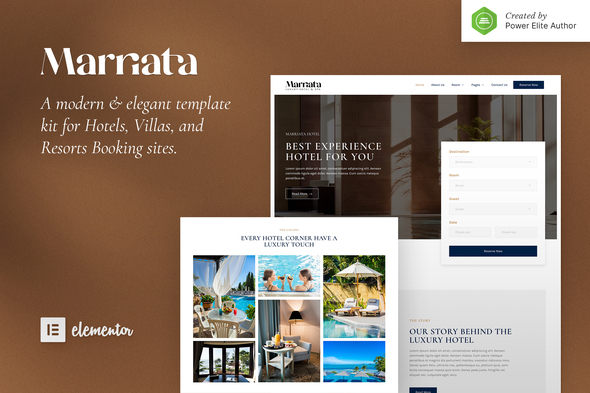 Marriata – Hotel & Resort Elementor Template Kit best Marriata hotel resort elementor template kit download
