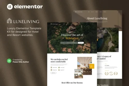 best Luxeliving Elementor template hotel resort download
