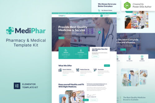 best Mediphar pharmacy website template instant download