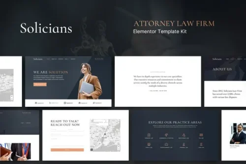 best law firm Elementor template kit instant download