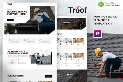 best Troof roofing website template kit download