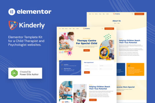 best child therapist Elementor template instant download