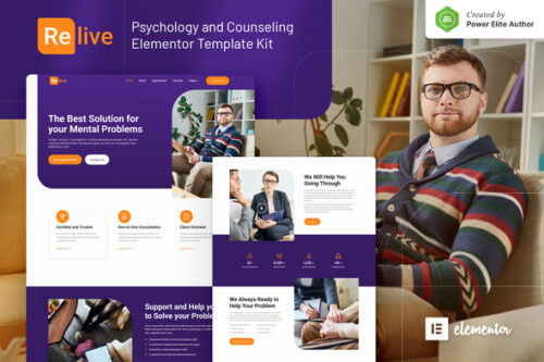 best psychology Elementor template instant download
