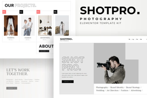 best Shotpro photography portfolio template instant download