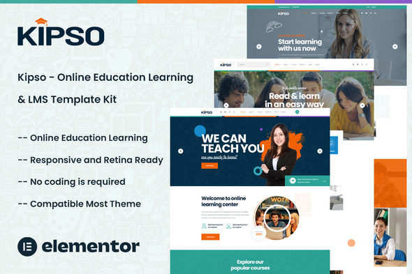 Kipso - Online Education Learning Elementor Template Kit best online education Elementor template kit download