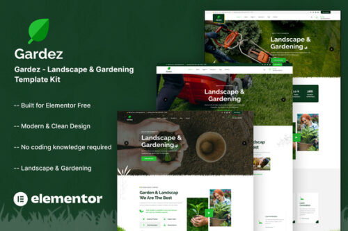 best gardening elementor template kit instant download
