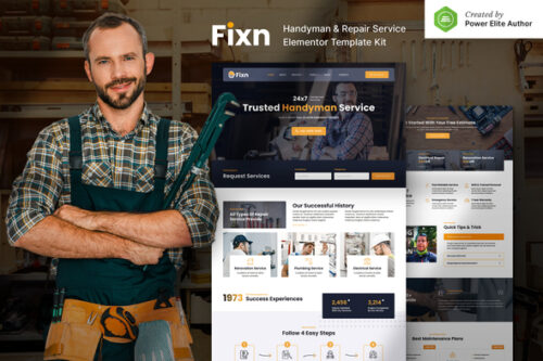 best handyman Elementor template kit instant download