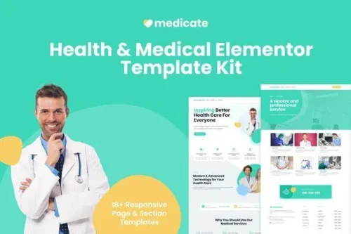 best medicate medical elementor template kit download