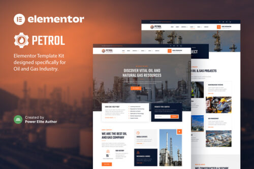 best oil gas industry elementor template kit download